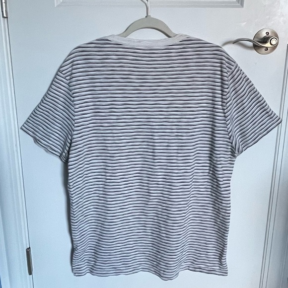 All Saints Gray White Striped Crewneck Short Sleeve T-Shirt - 29953 - Picture 7 of 14